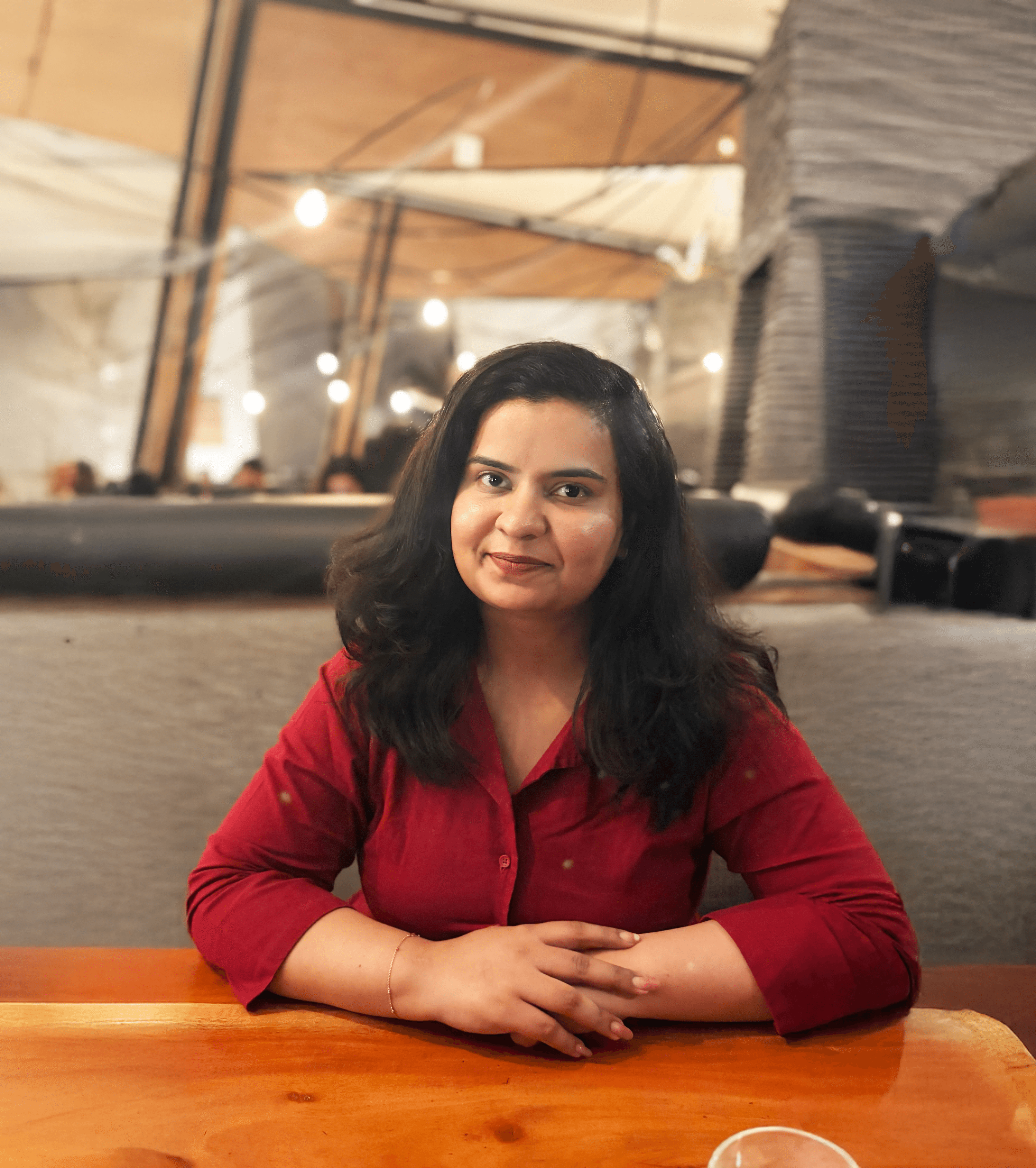 Portrait of portfolio creator – back view