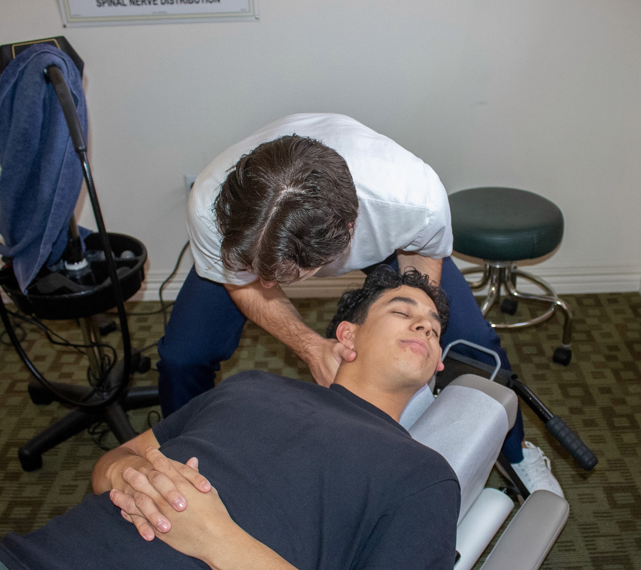 Doctor performing a chiropractic adjustment at Salt Family Chiropractic