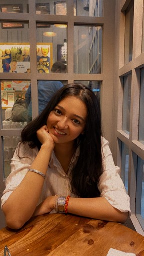 persona portrait image man with orange background and person's image on top