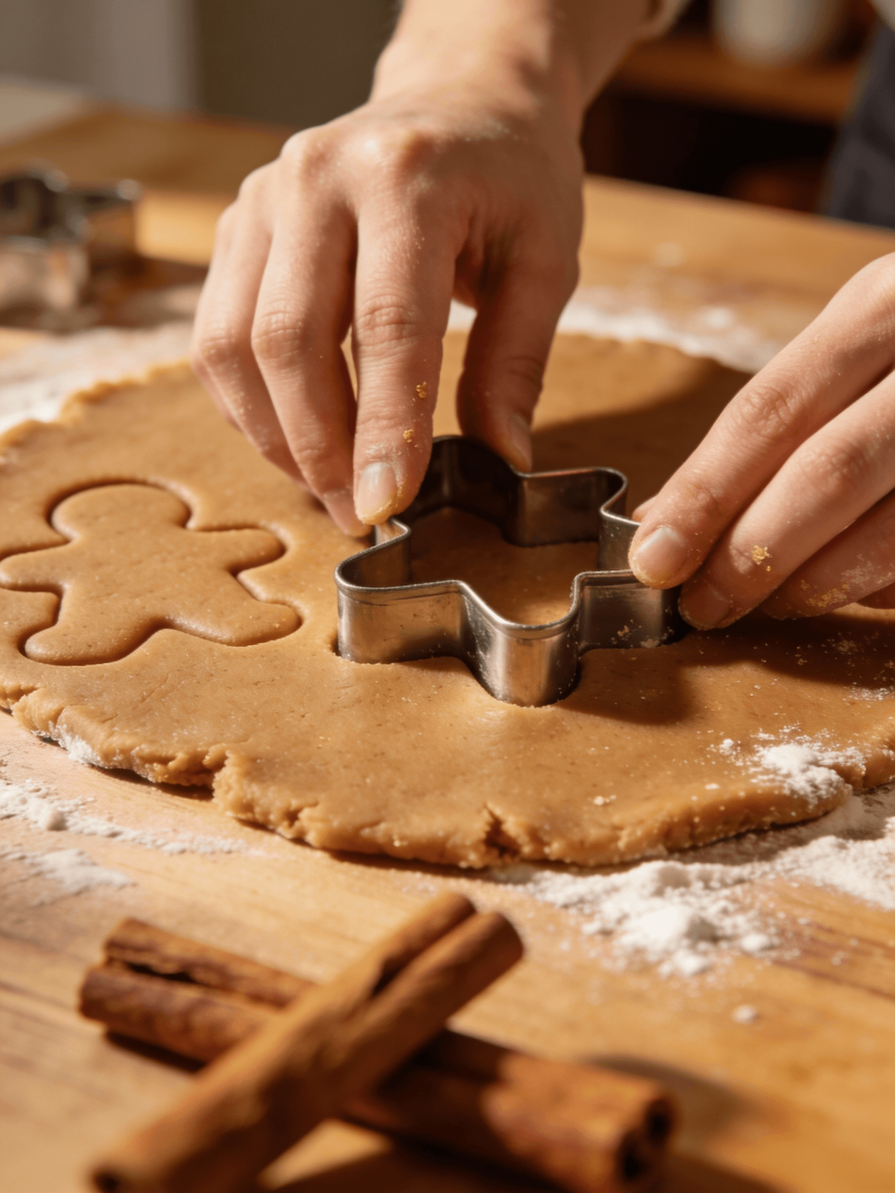 A person preparing gingerbread