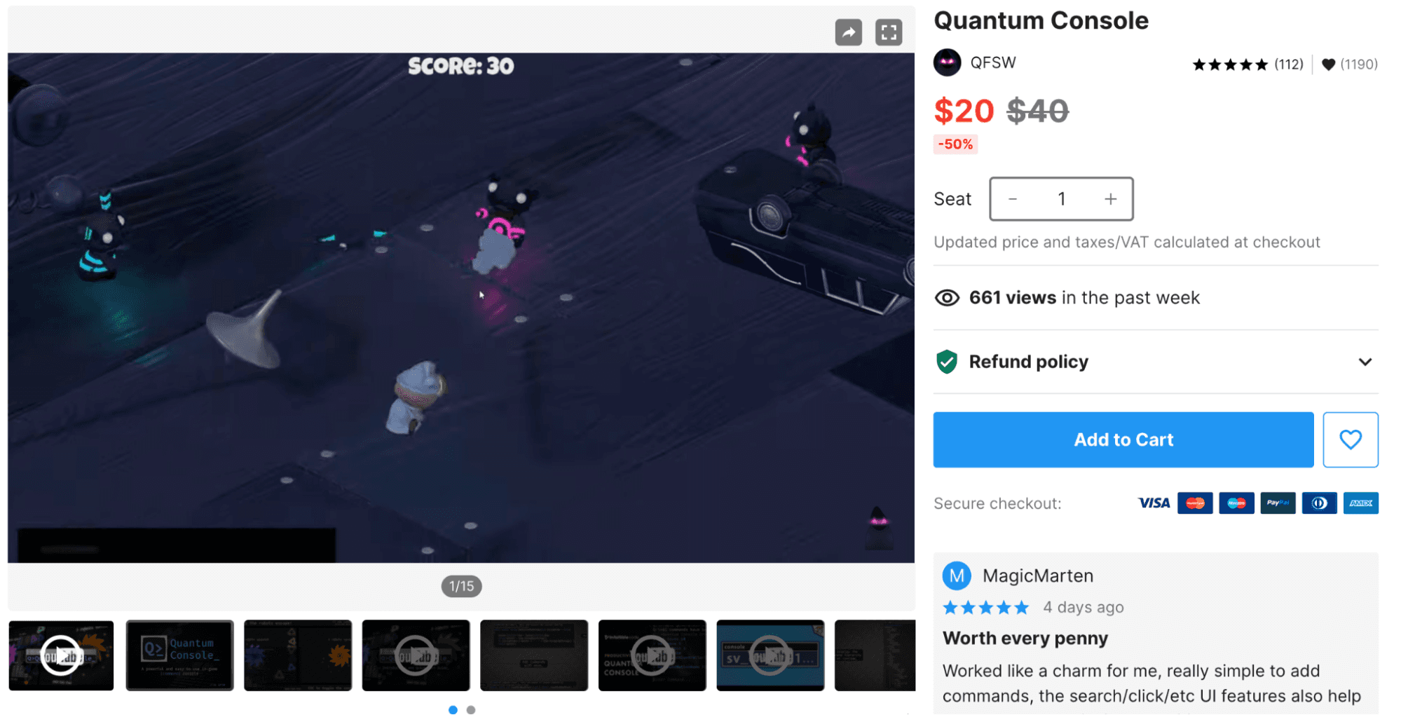 Quantum Console provides an in-game console that allows you to execute commands, test features, and make adjustments without interrupting the game flow.