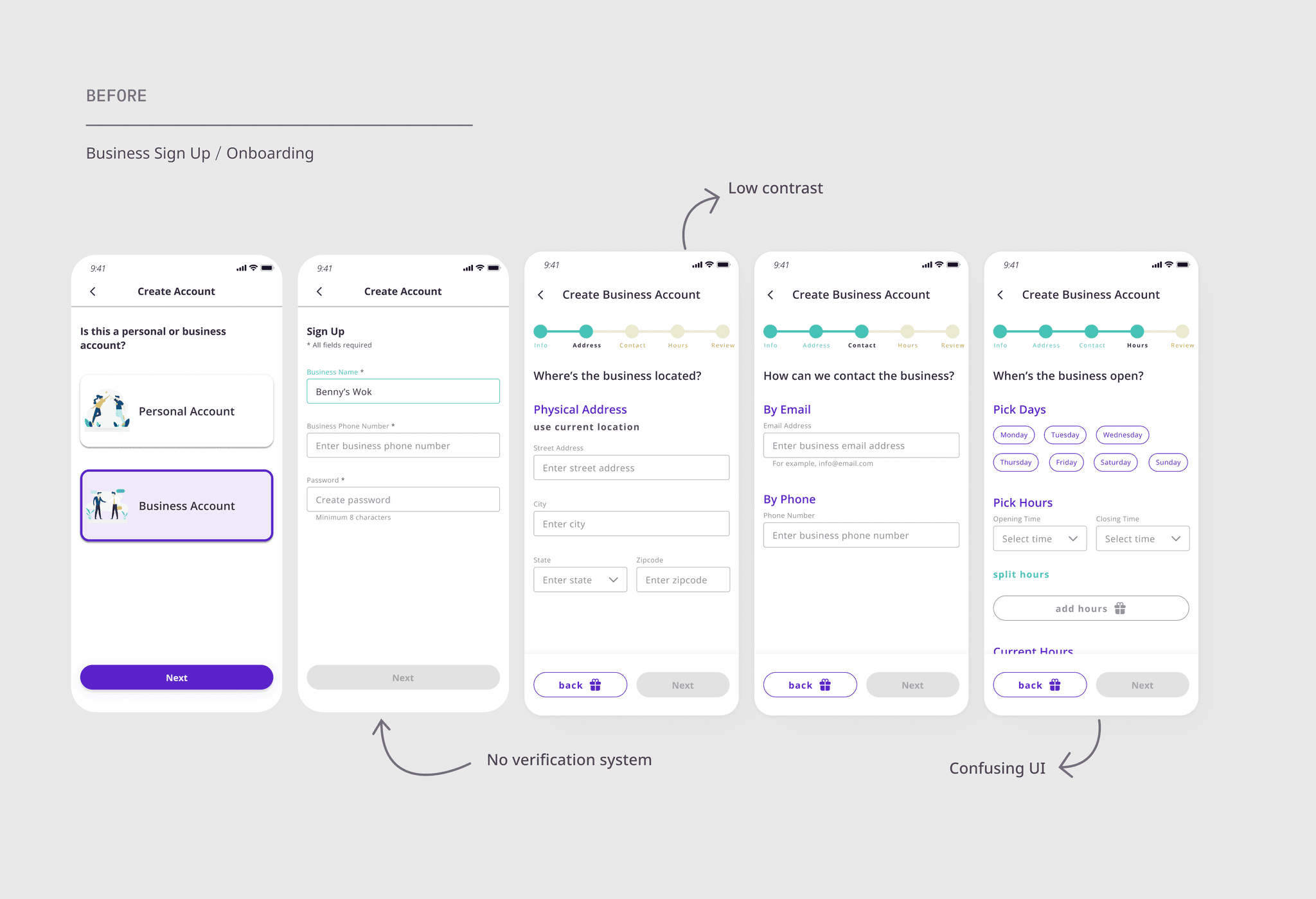 business onboarding before
