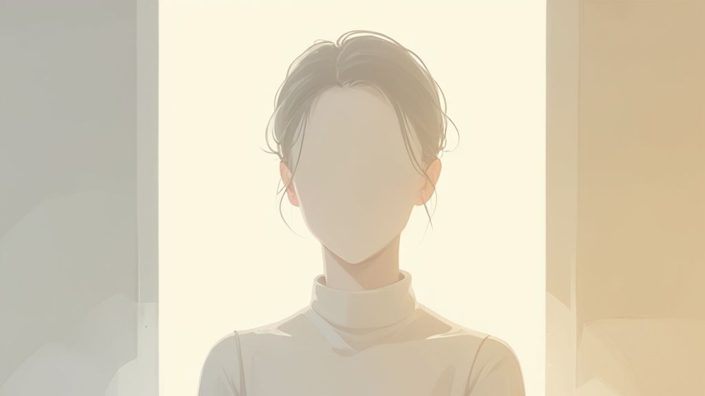 Ein professionelles Bewerbungsfoto mit einem neutralen, unscharfen Hintergrund, der die Person in den Vordergrund stellt.