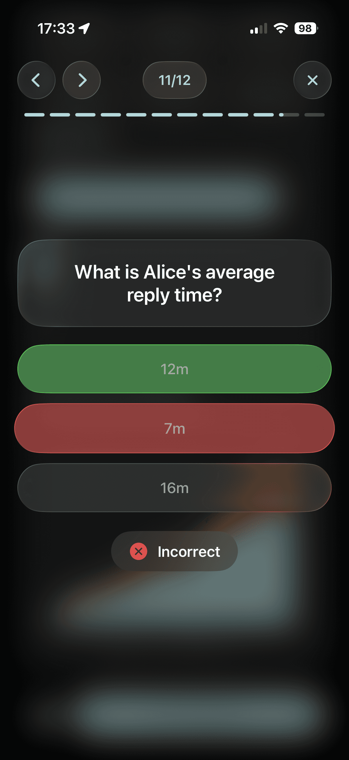 Whatsapp chat analysis game, average reply time