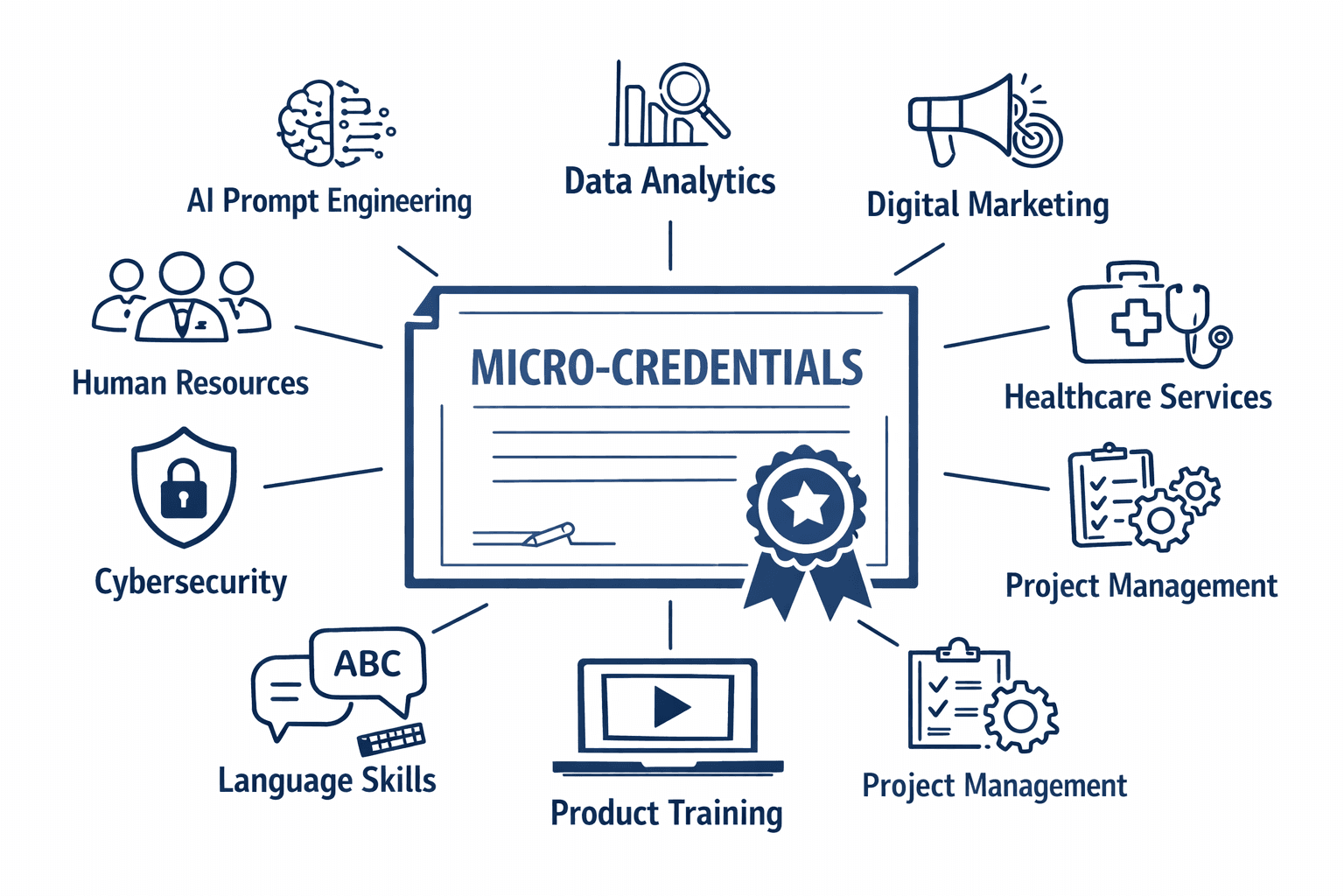 micro-credentials - popular fields