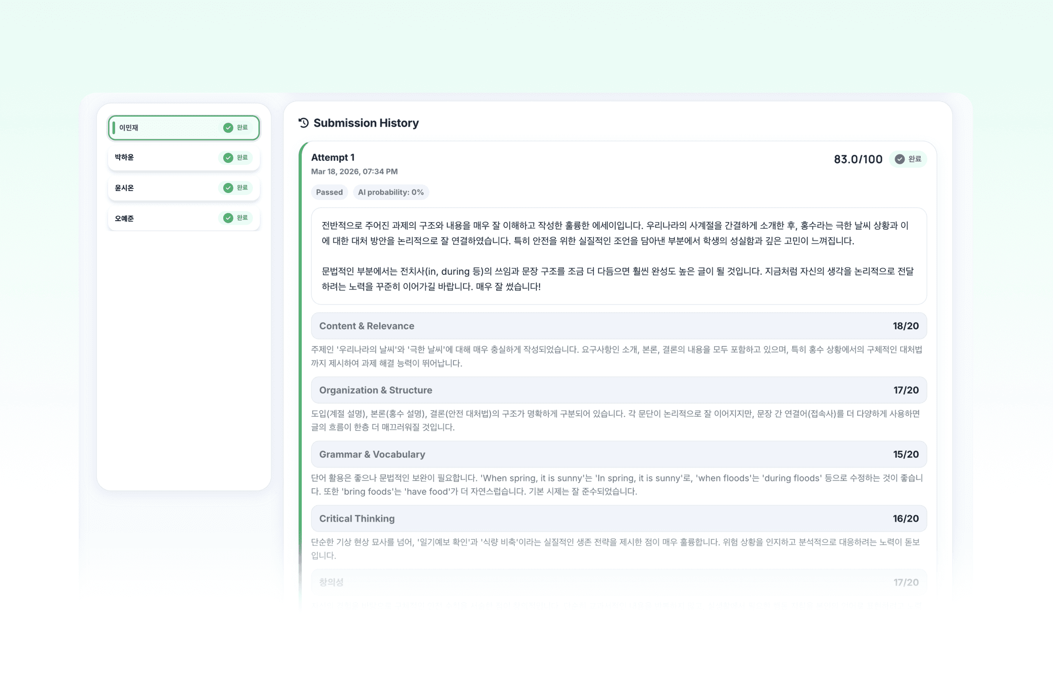 Analitics dashboard