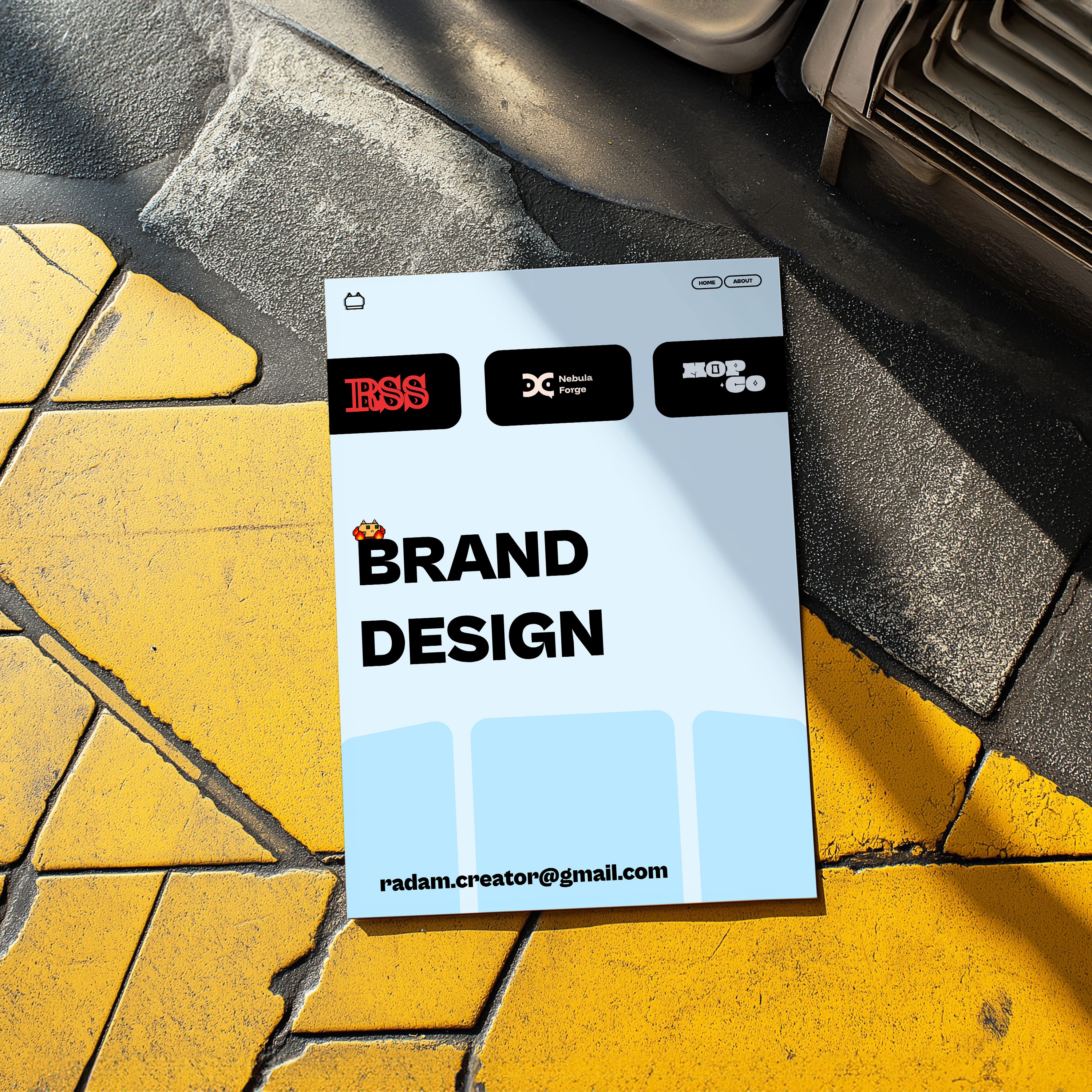 Brand Design Brochure on the road