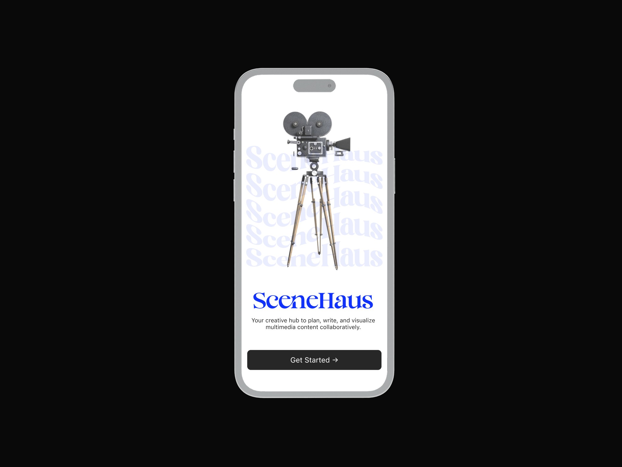 SceneHaus app design mockup