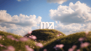 Close-up of an eye with creative makeup and white feathers.