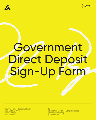 Government Direct Deposit Sign-Up Form