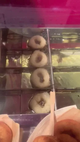 Donuts being fried