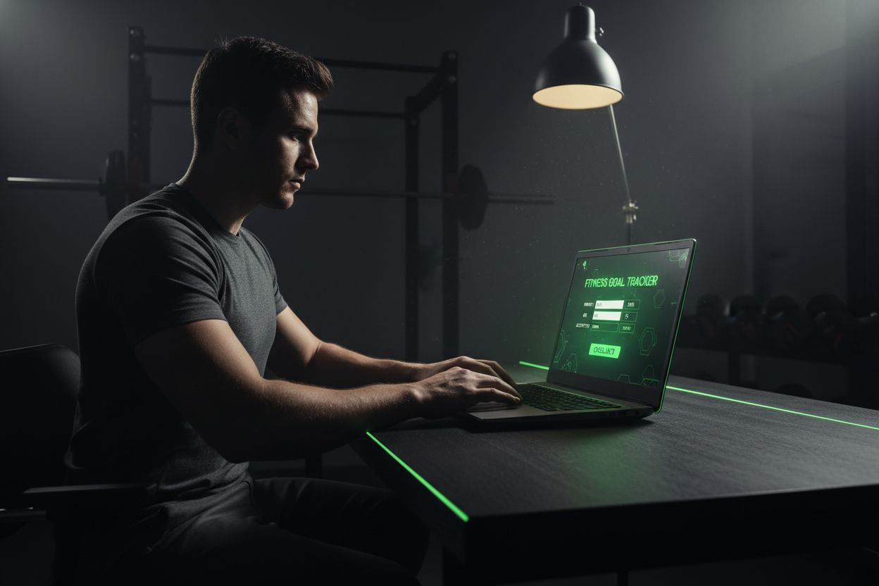 Person using fitness calculator