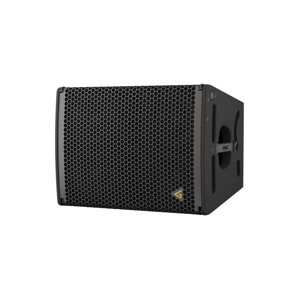 Black PA speaker with honeycomb grill