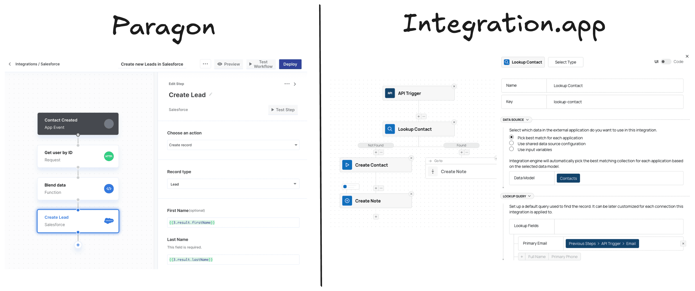 Paragon vs Integration.app Workflow UI