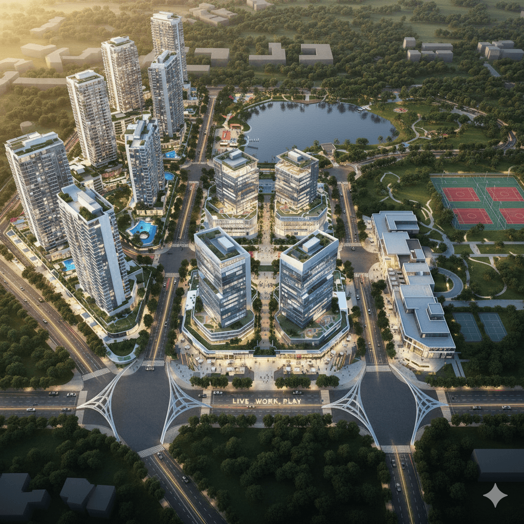 Aerial view M3M GIC Manesar 140 acre township
