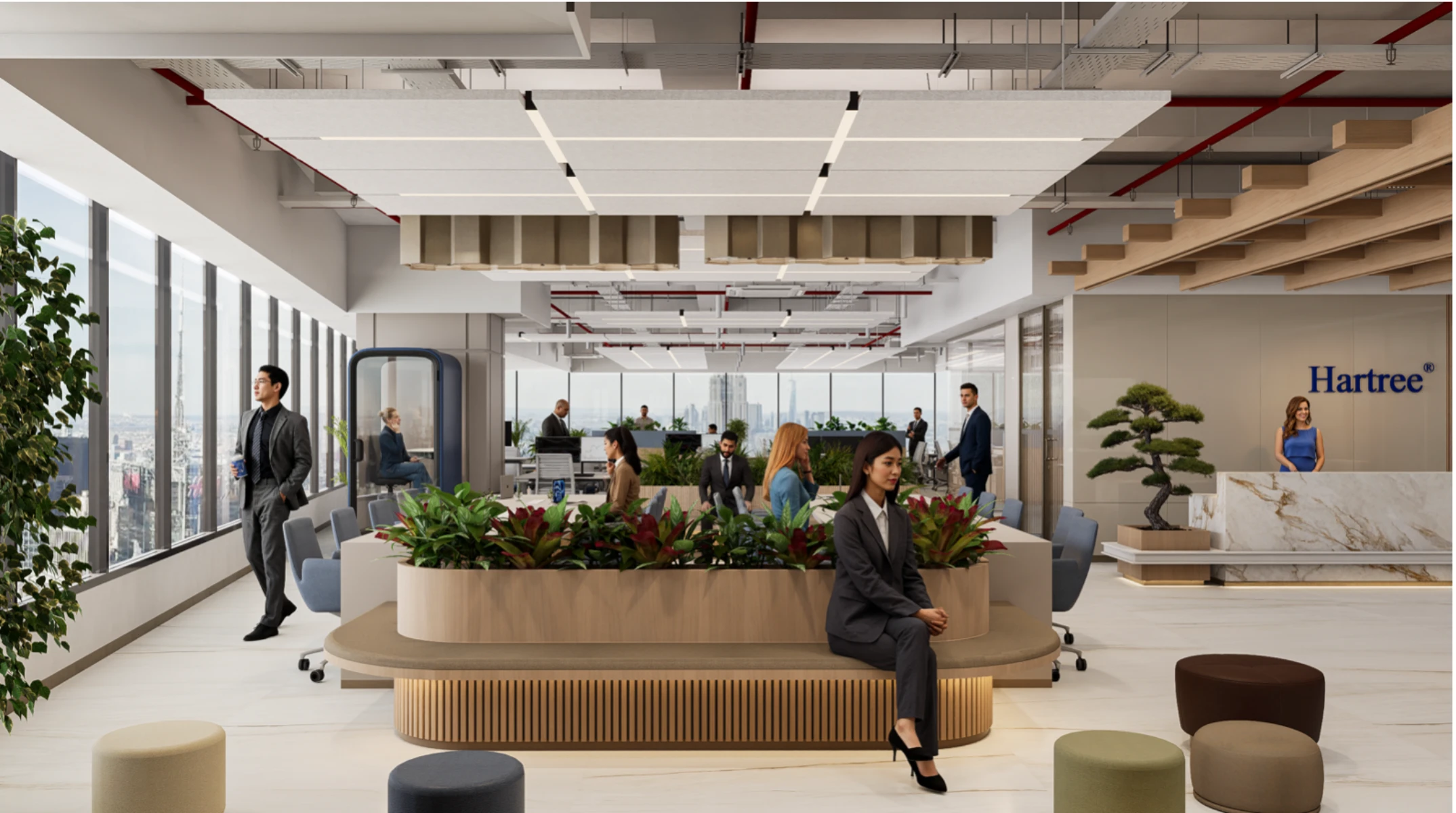 hartree parnter reception of workspace. Best workspace in Hyderabad