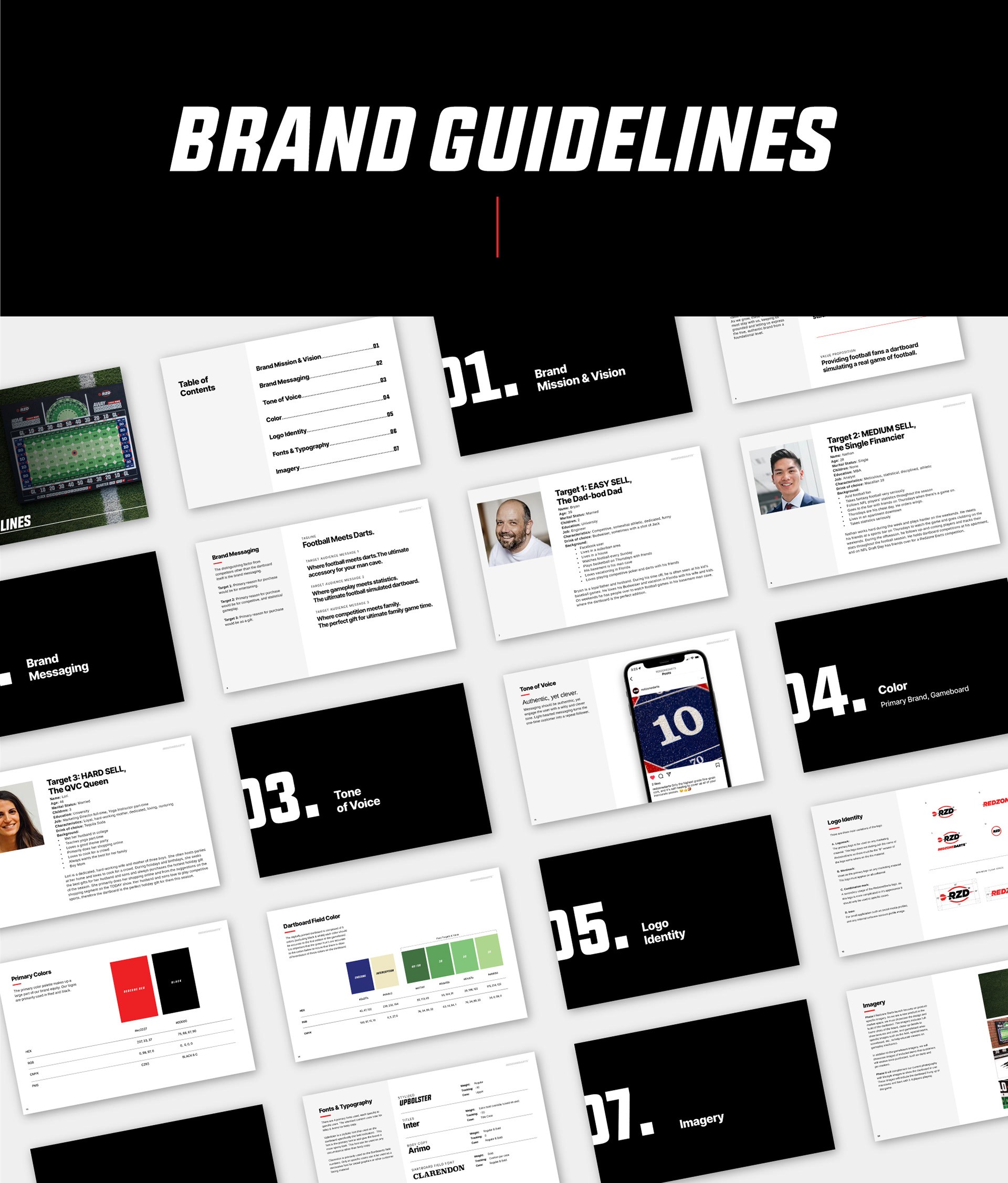 Redzone Darts brand guidelines presentation