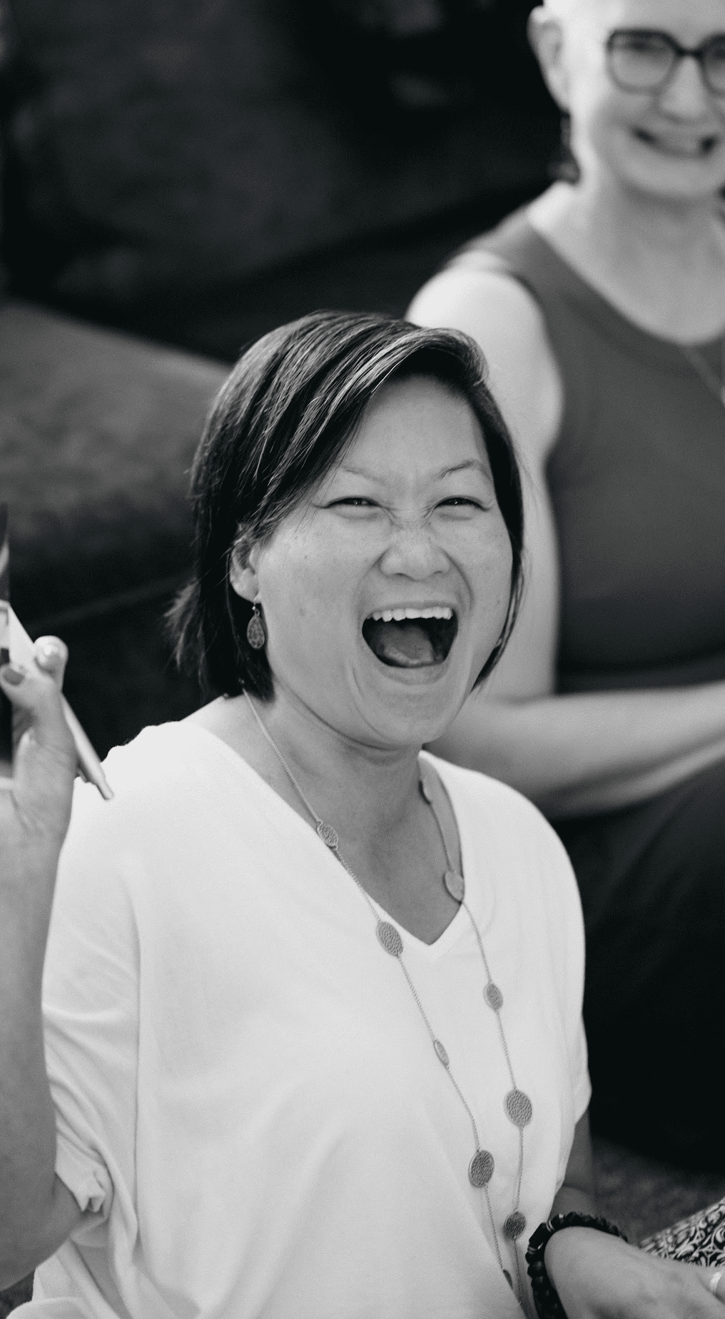 Profile portrait with natural lighting featuring long blonde hair