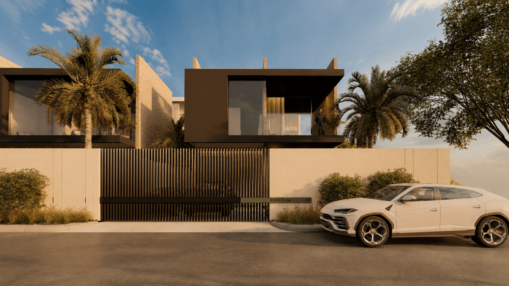A modern house with minimal architectural design