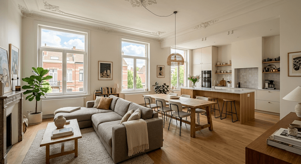 Vue globale d'un appartement entièrement rénové.