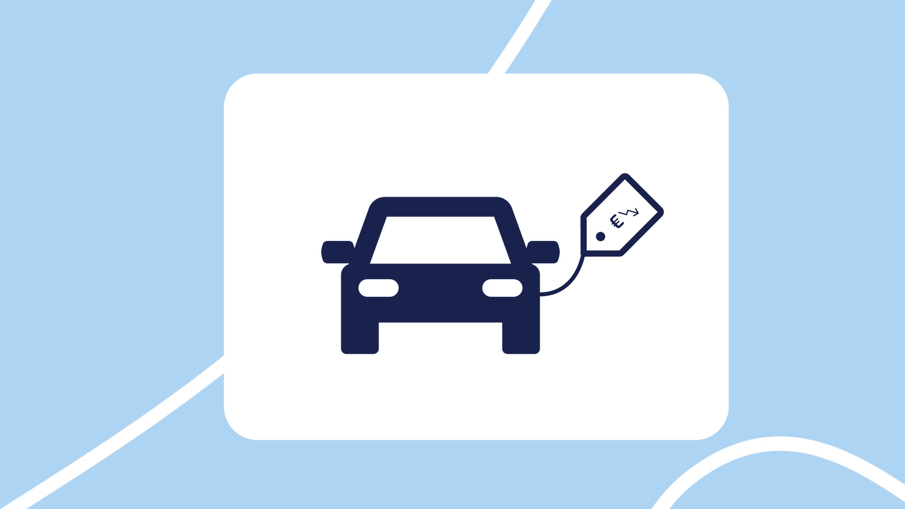 Ilustración de un coche con una etiqueta de precio (€) que simboliza la depreciación