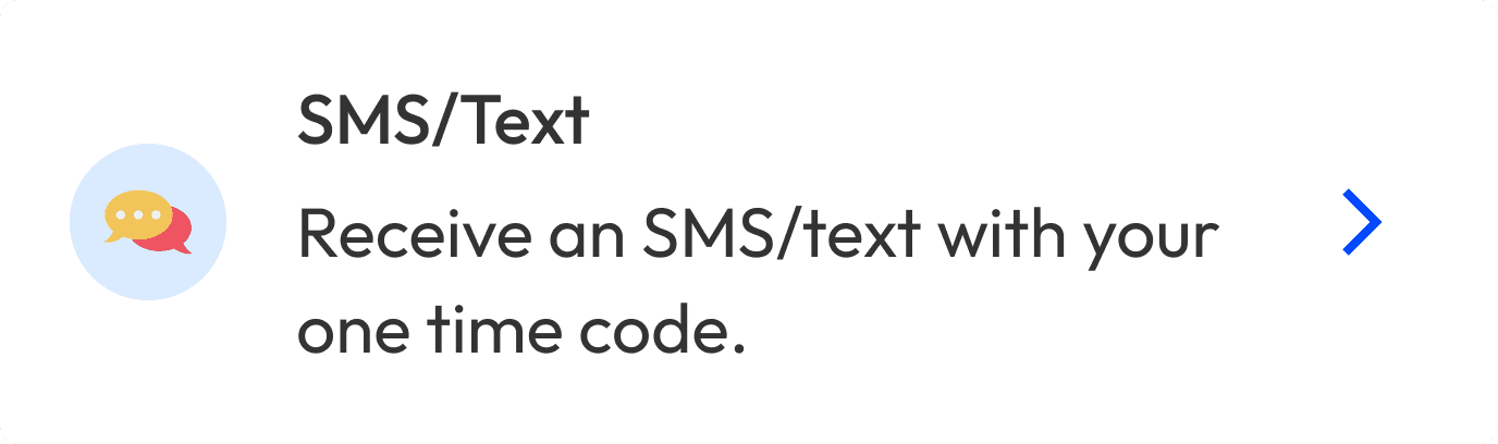 A card prompting people to set up 2-factor authentication with an SMS code.