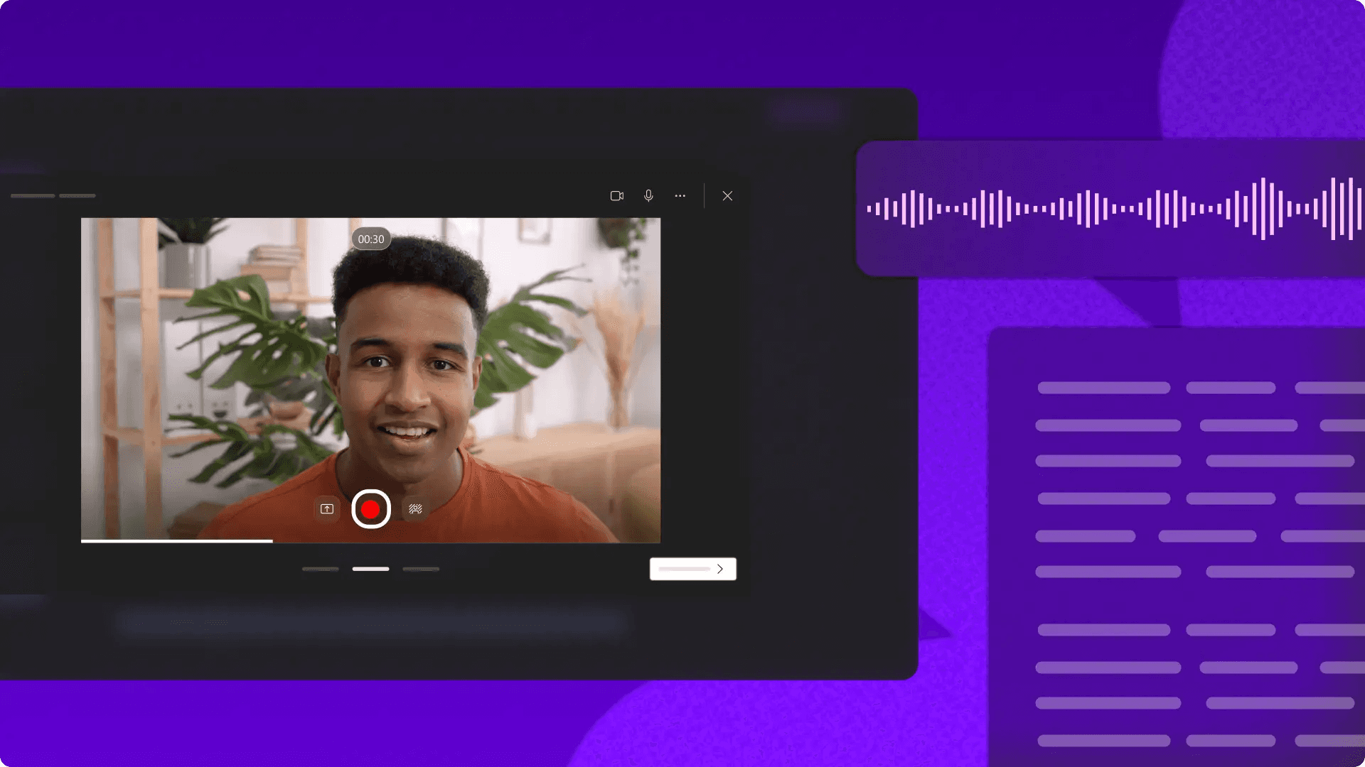 Video recording interface with audio waveform -  How to Create Explainer Videos