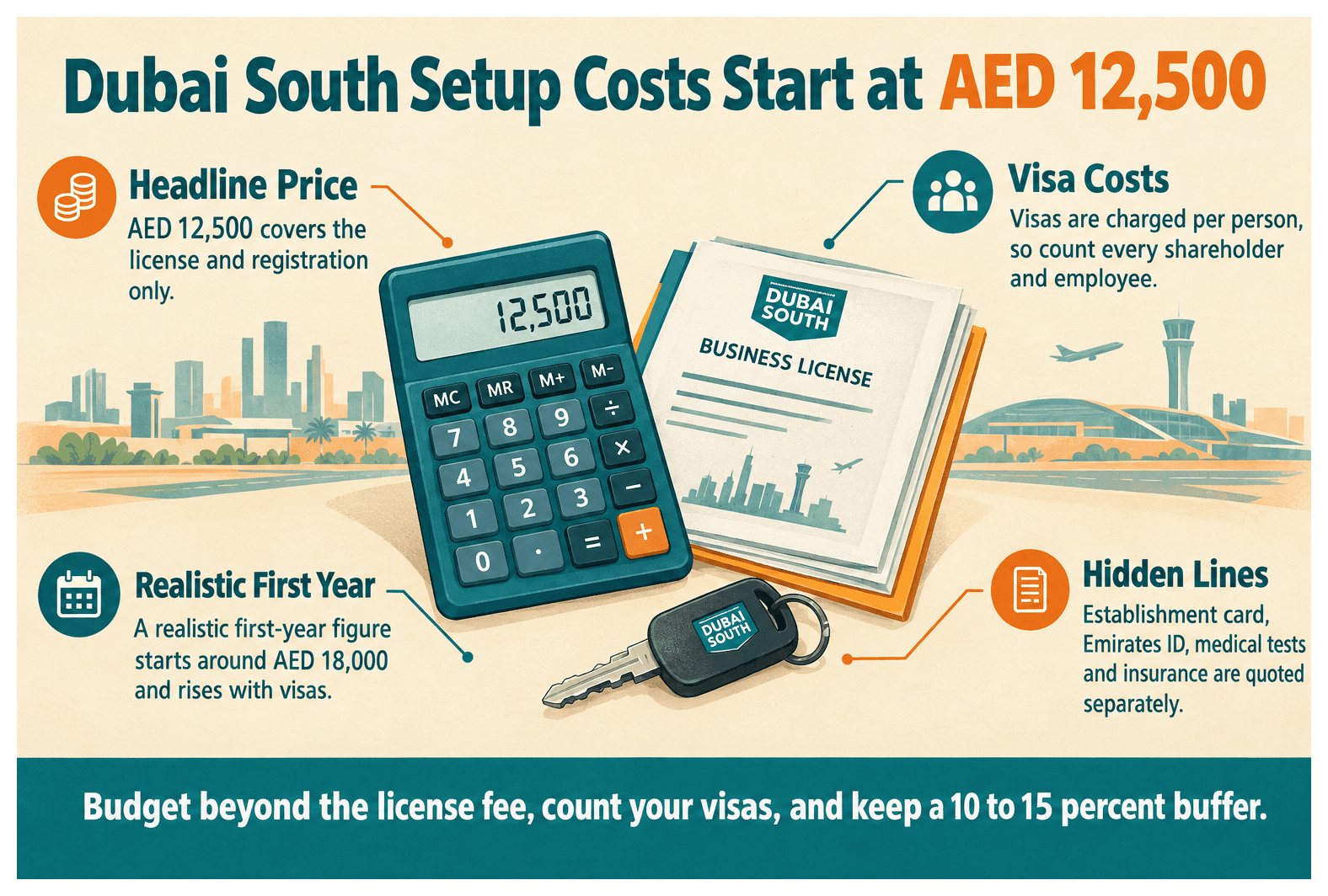 Infographic: How Much Does It Cost to Set Up a Company in Dubai South in 2026