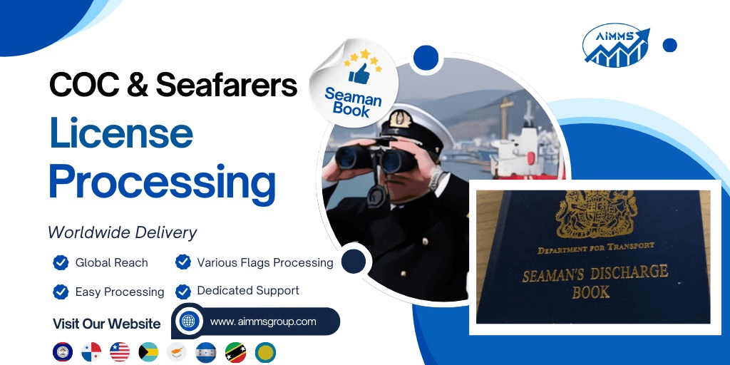 Seafarers License Processing: COC, Seaman's Book, and worldwide delivery by AIMMS Group.