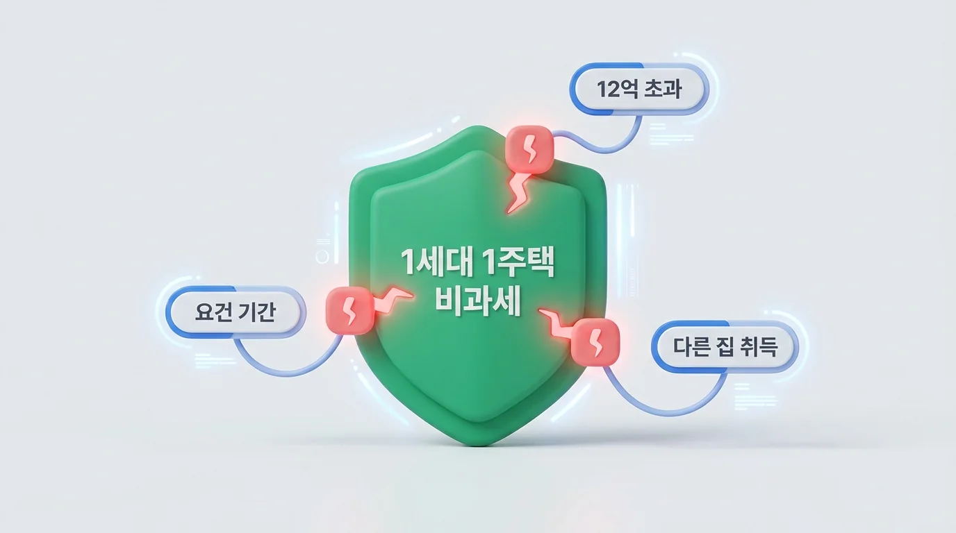 1세대 1주택 비과세를 깨뜨리는 3가지 함정: 12억 초과, 요건 기간, 다른 집 취득