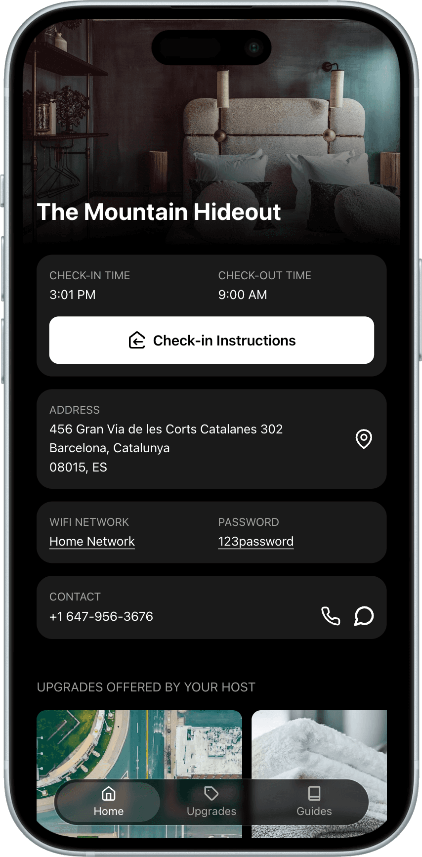 Boarding Pass home screen