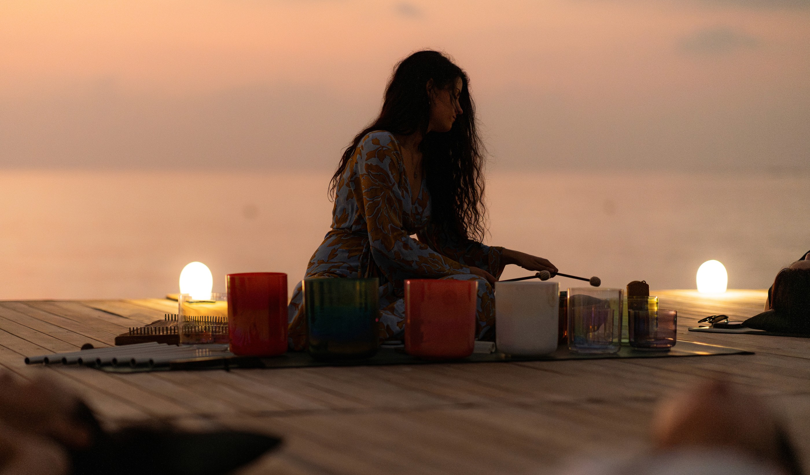 Harriet Emily Playing the Cristal Singing Bowls