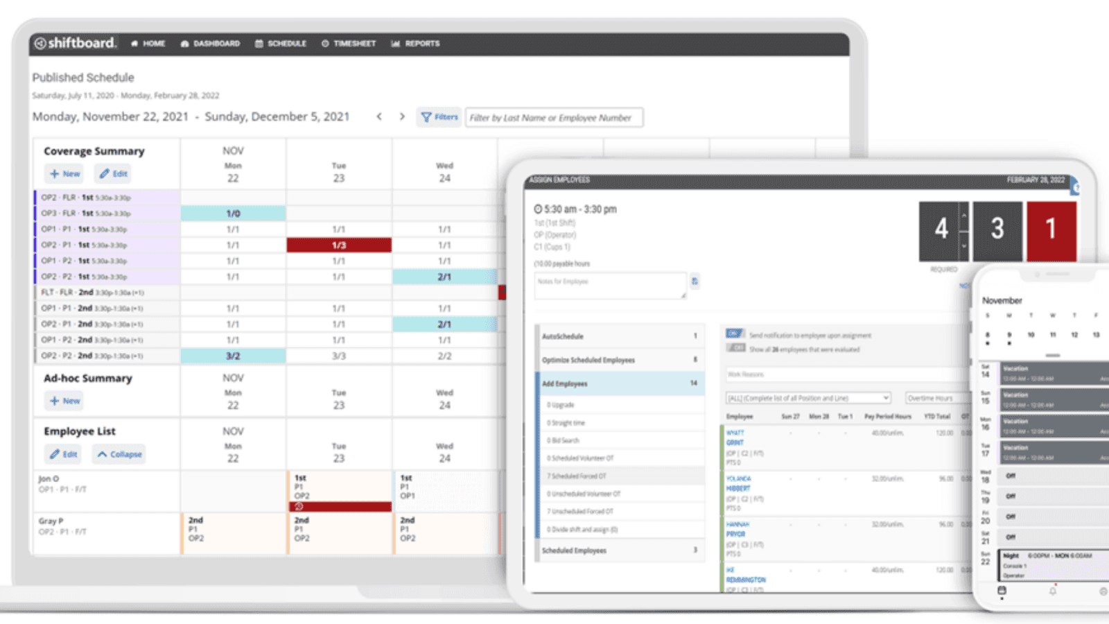 Shiftboard empowers stuff scheduling