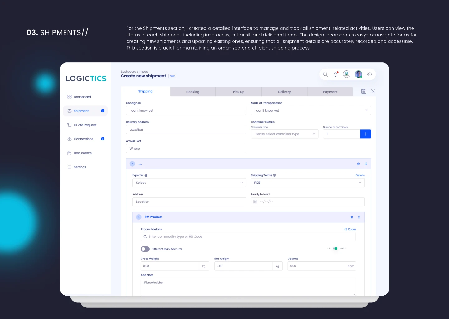 Logictics SaaS Design