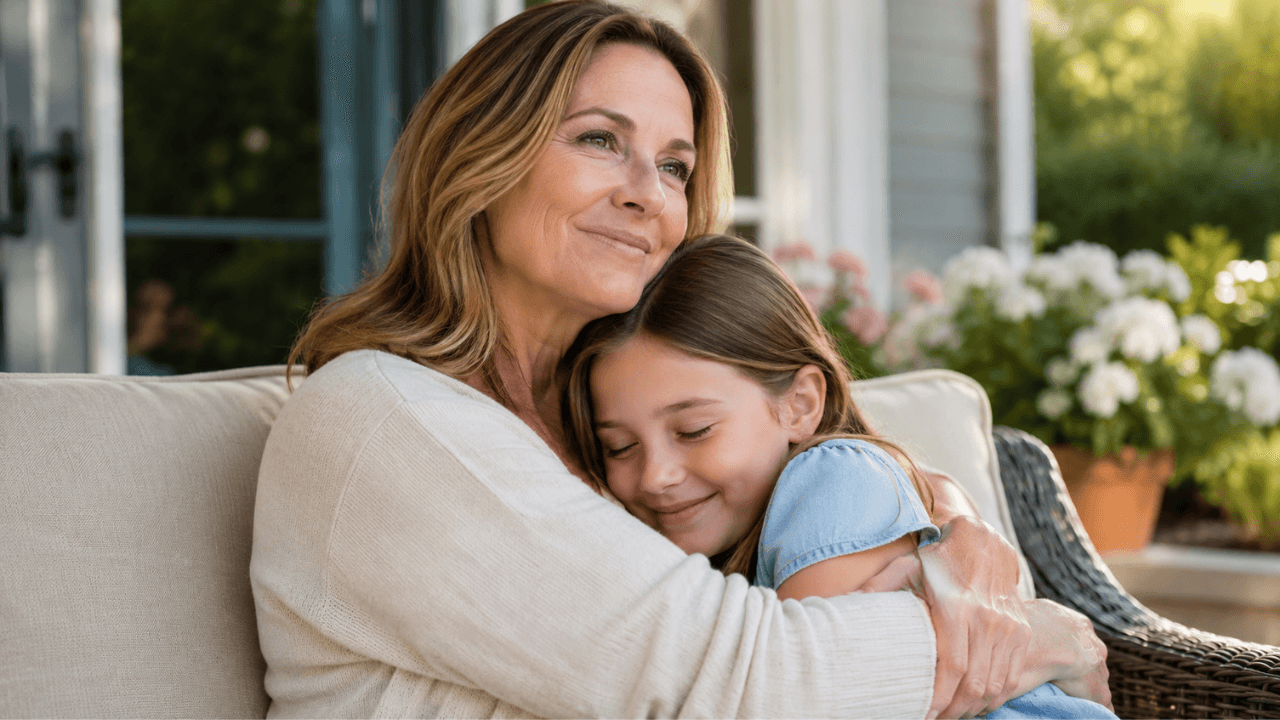 Woman calmly planning her next steps at home