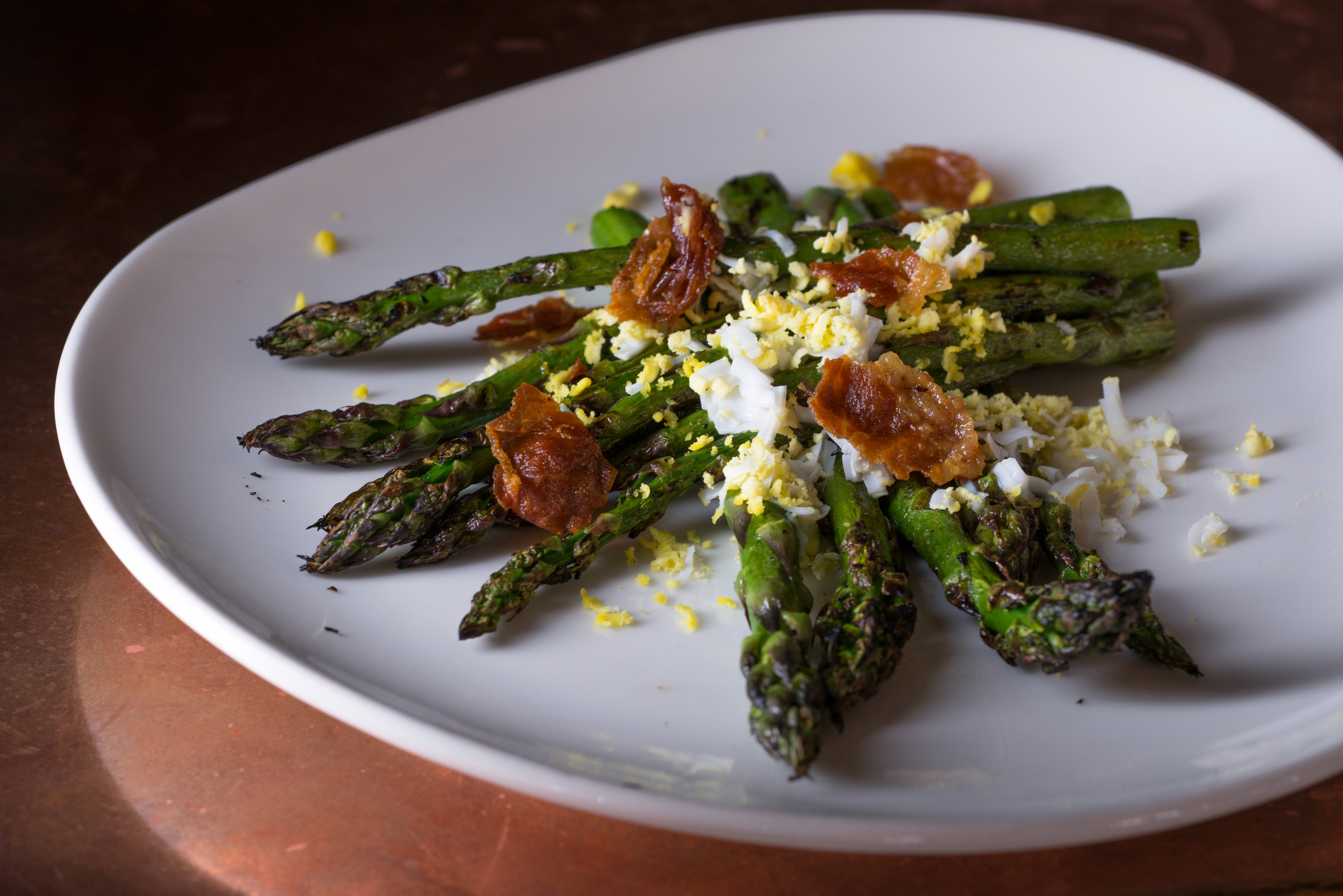 Asparagus and hard boiled egg