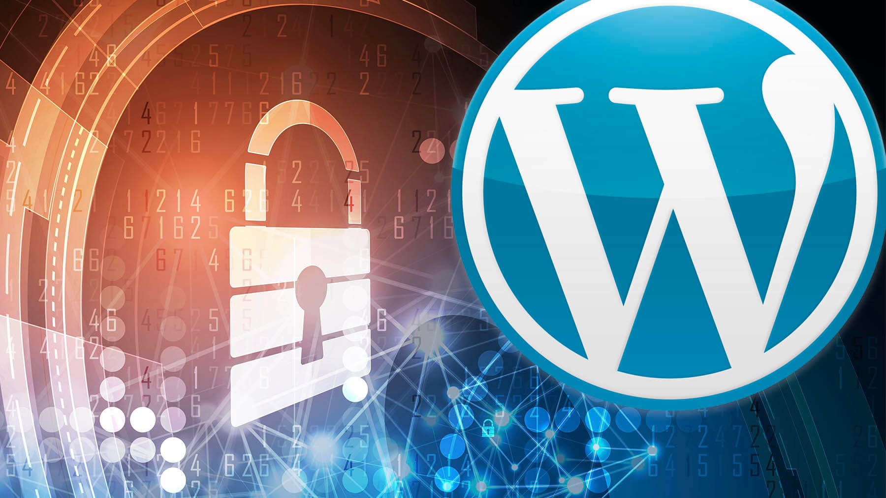 WordPress logo next to a lock symbol
