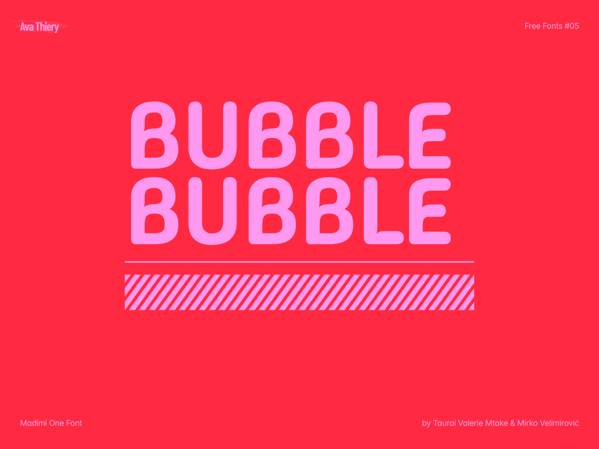 Madimi One rounded sans serif font cover by Taurai Valerie Mtake and Mirko Velimirović — free on Google Fonts