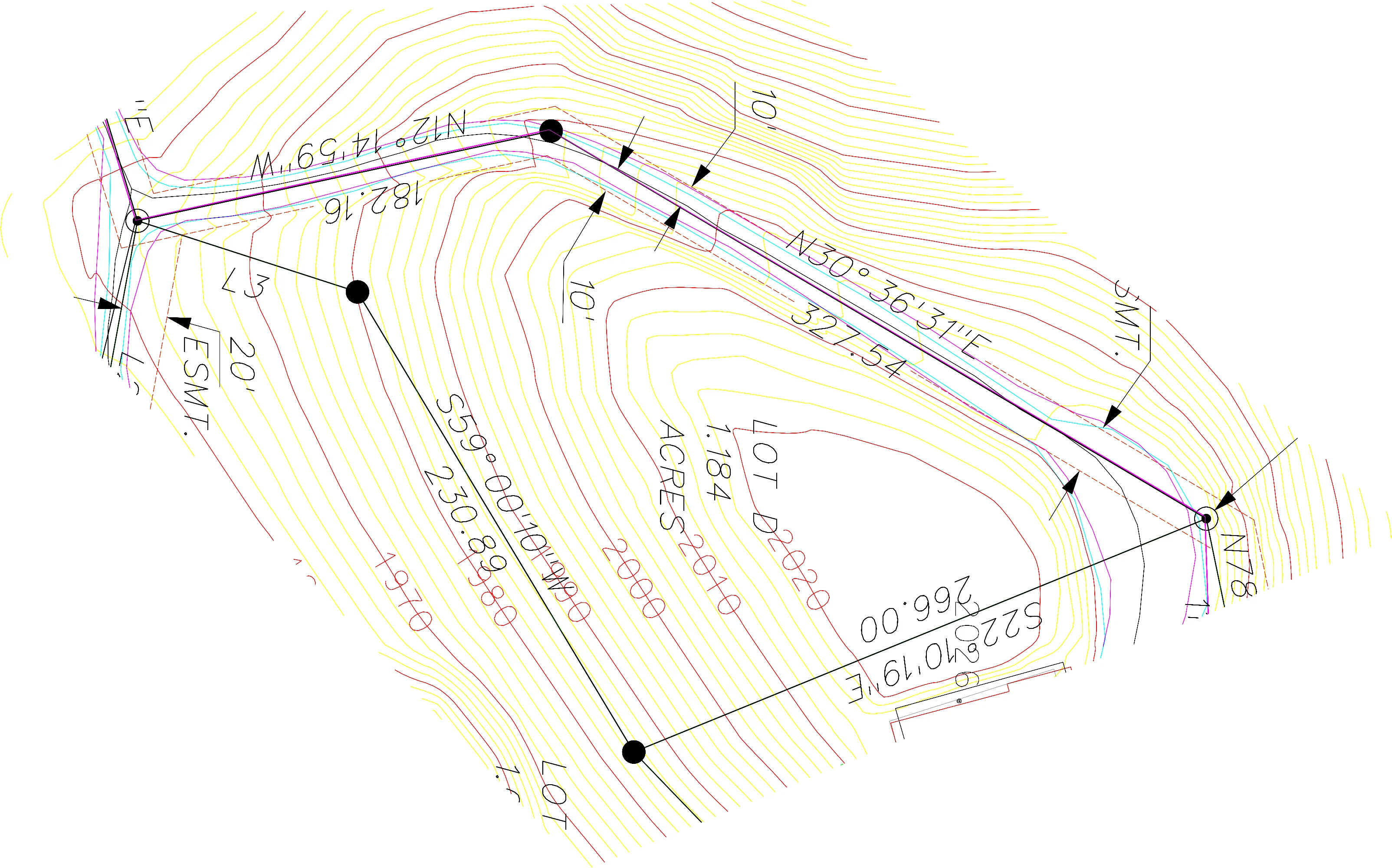 Topographic map by SpaceLineDesign showcasing contour lines and plot details.