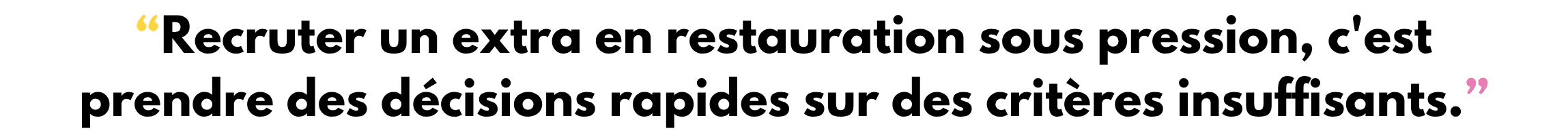 Recruter extra restauration