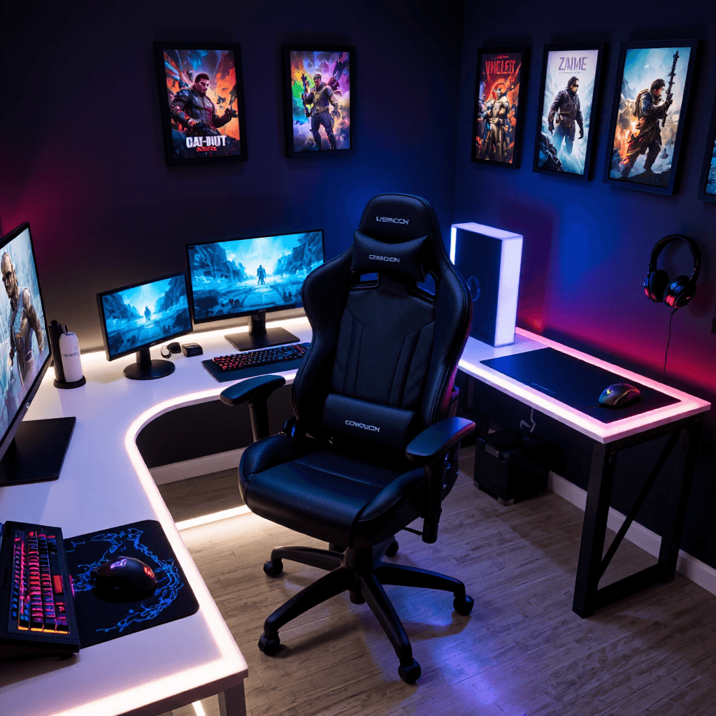 product photography of Gaming chair and accessories