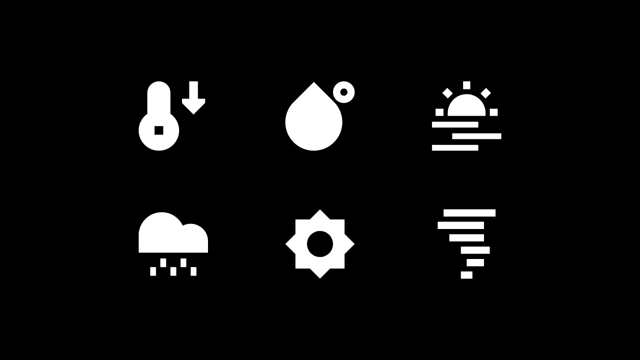 Sharp Solid Weather Icon Set