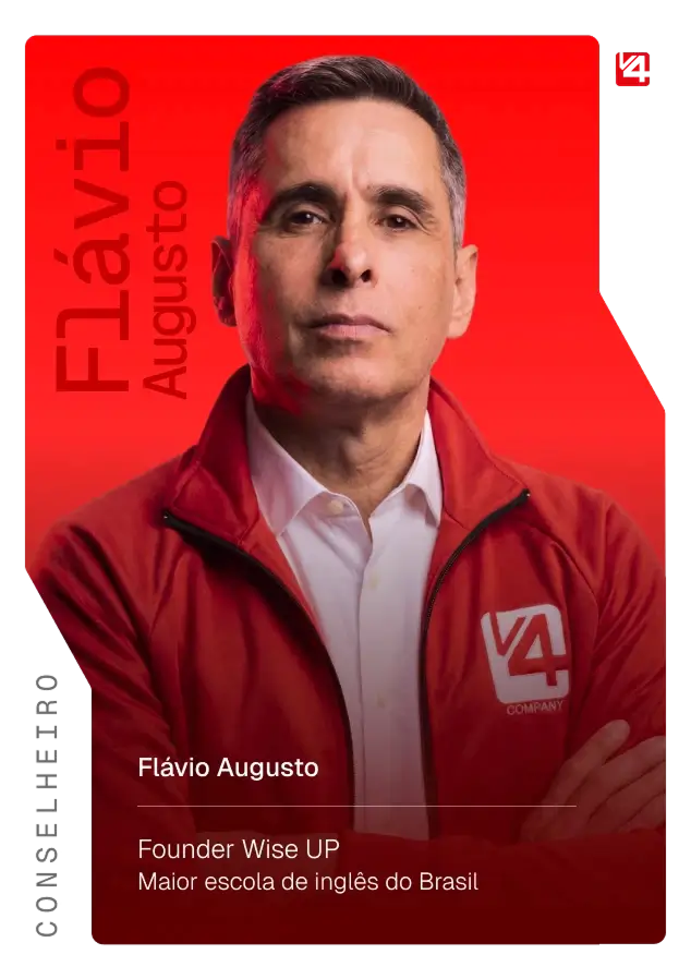 Flávio Augusto, Founder da Wise UP e Conselheiro Estratégico da V4 Company, alternativa à agência de marketing tradicional