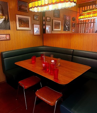 retro diner table and couch