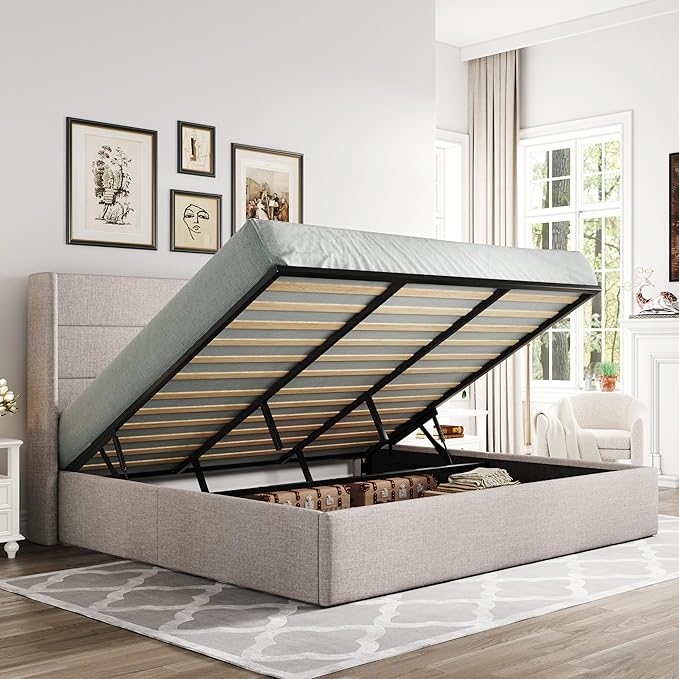 Optimize your space with the storage king bed, perfect for work or relaxation.