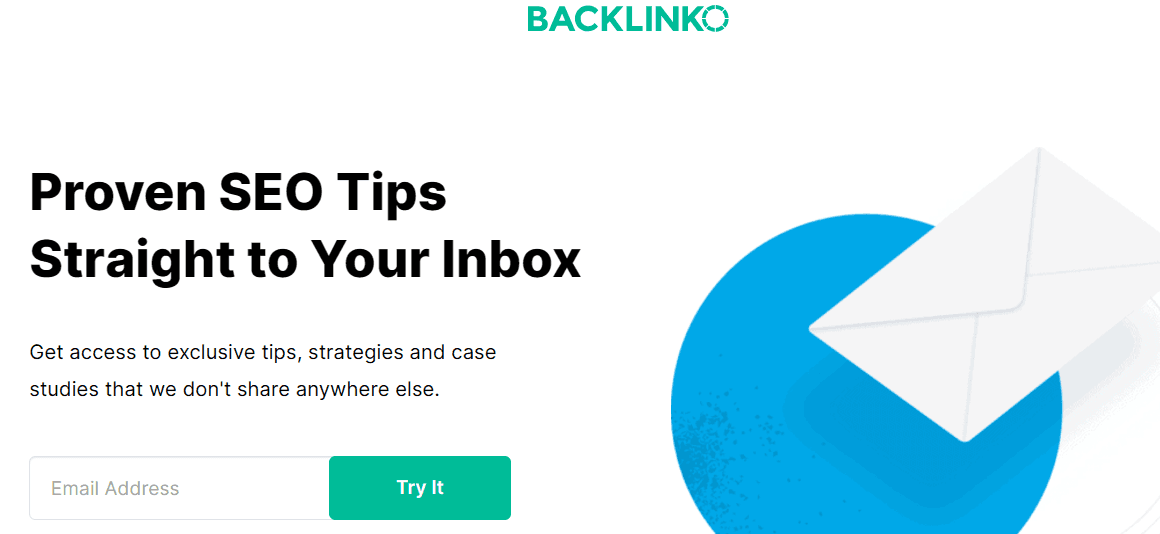 example of a squeeze page by Backlinko