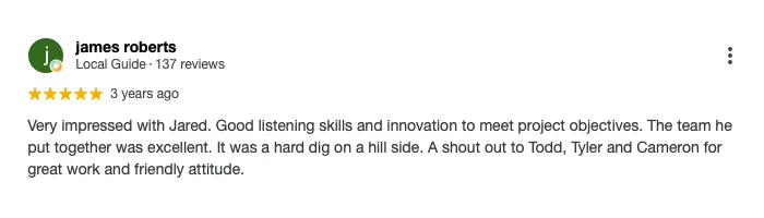 Google review 5 for BC Team land development