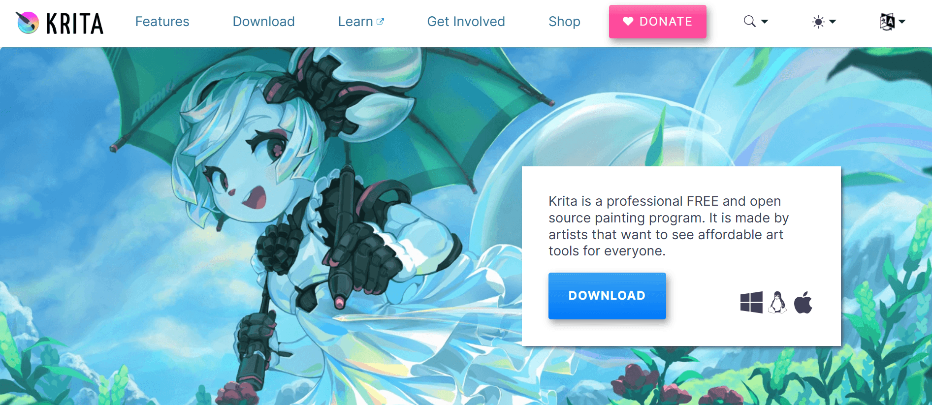 krita - Free Drawing Websites for Kids