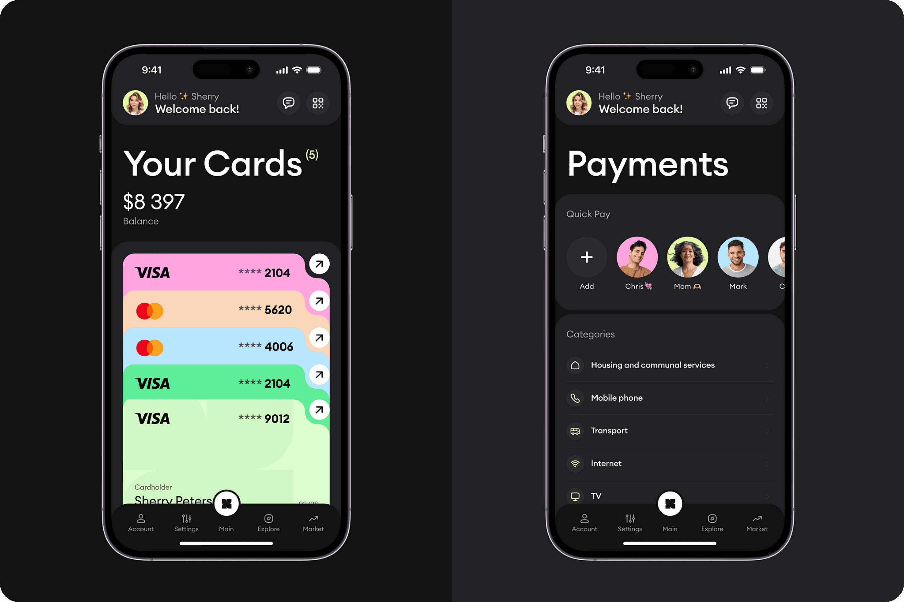 Financial app design Juliette