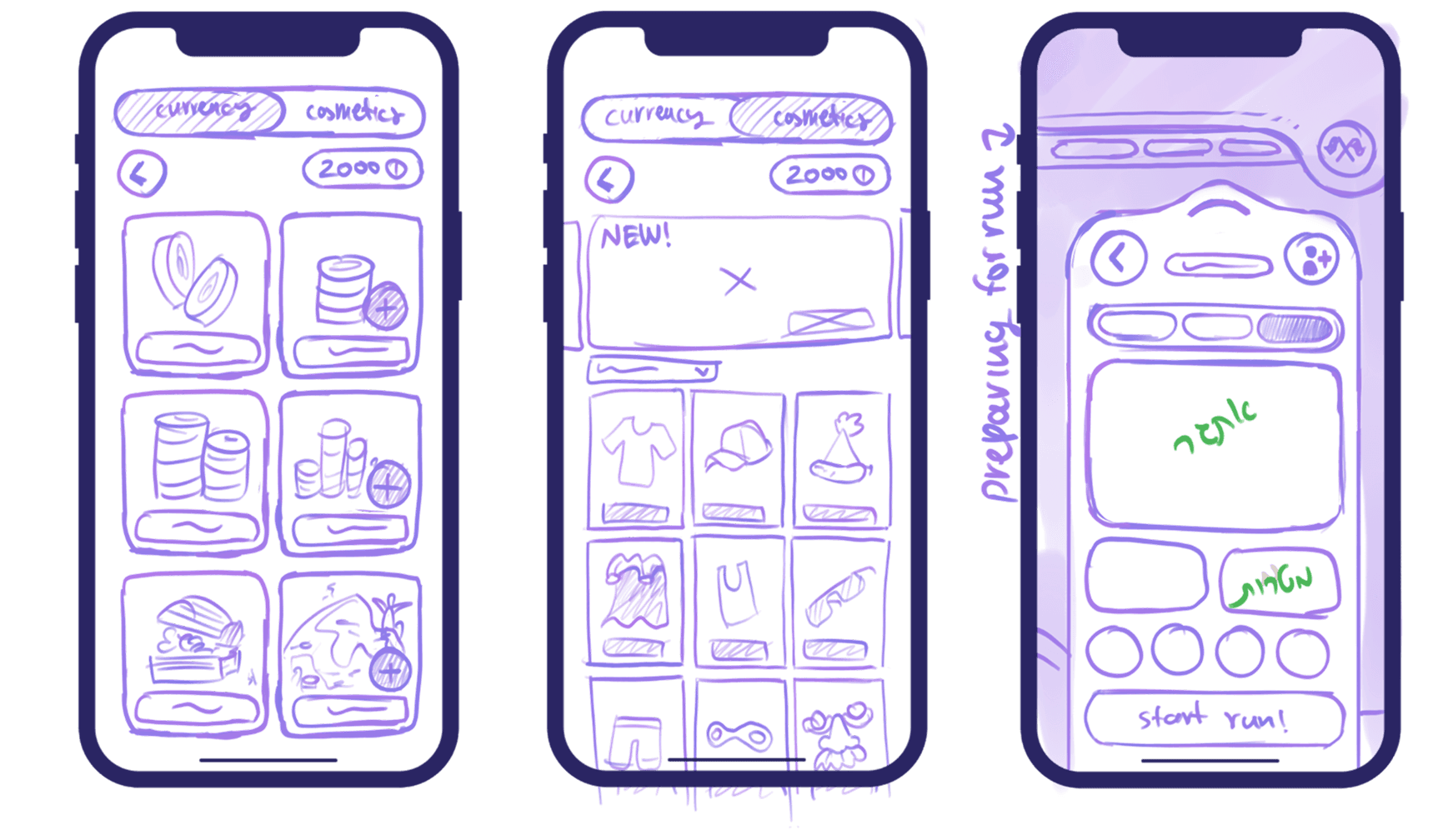 Wireframe sketches of gogum 2